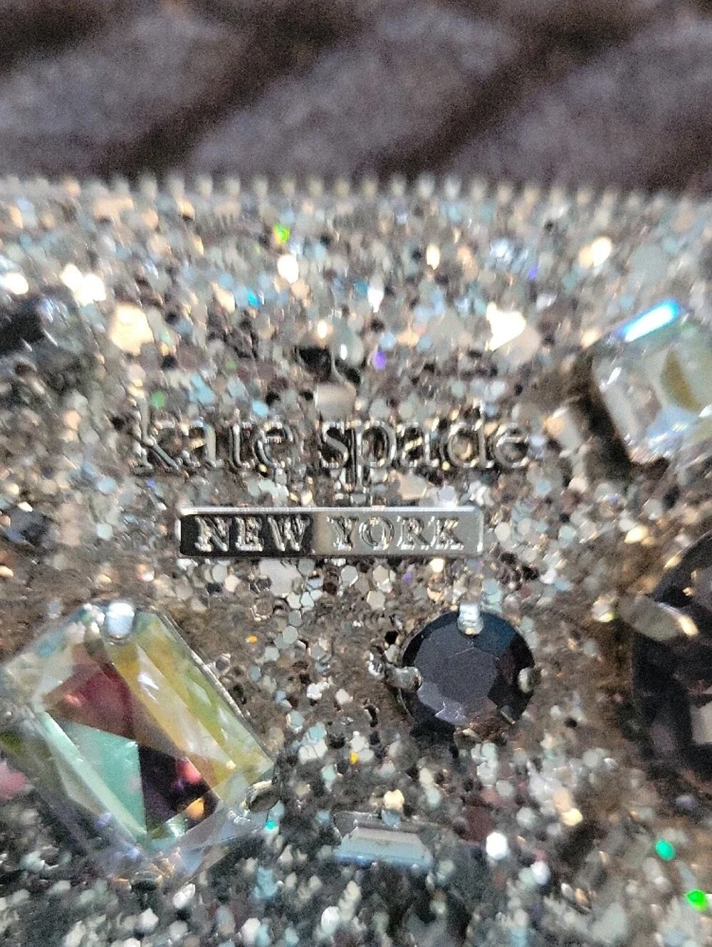 kate spade Silver Crystal Jeweled Key & Card Holder